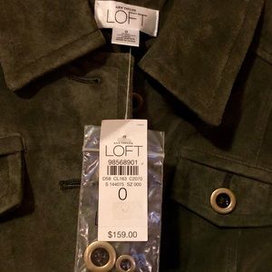 nn Taylor LOFT Dark Olive Green Suede Jacket